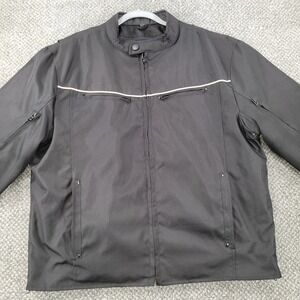 Vance Leathers Mens 2XL Black Textile Motorcycle Jacket Removable Liner Vents